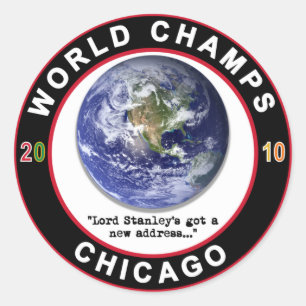 Chicago World Champs 2010 Champions Ice Hockey Runder Aufkleber