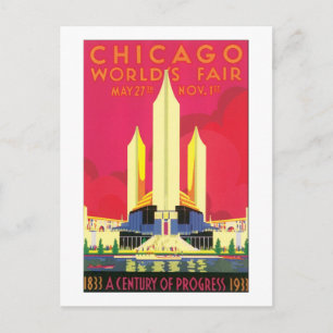 Chicago World's Fair 1833-1933 Postkarte
