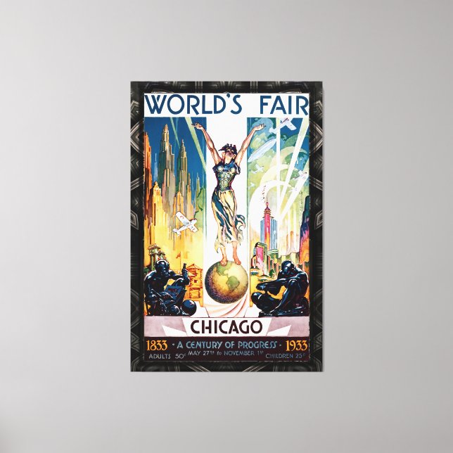 Chicago World's Fair 1933 Leinwanddruck (Vorderseite)