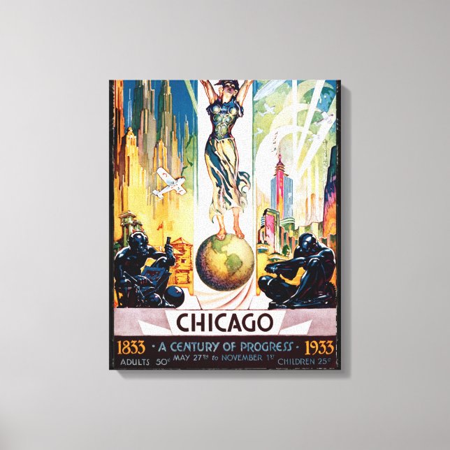 Chicago World's Fair 1933 Leinwanddruck (Vorderseite)
