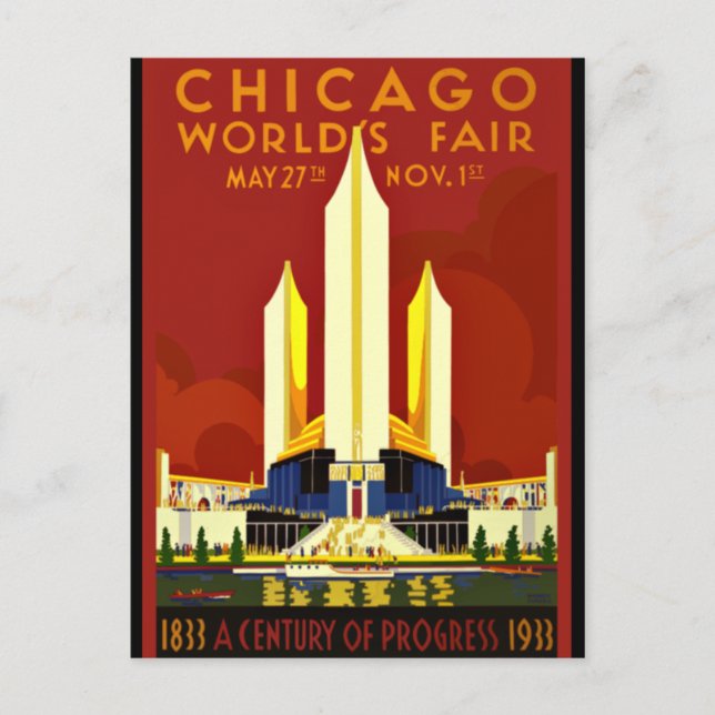 Chicago World's Fair, 1933 Postkarte (Vorderseite)