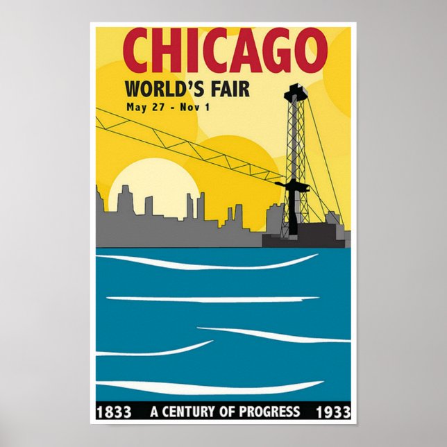 Chicago World's Fair 1933 Vintage Poster (Vorne)