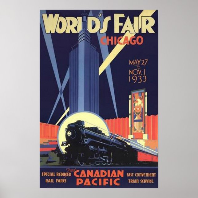 Chicago World's Fair 1933 Vintage Poster (Vorne)