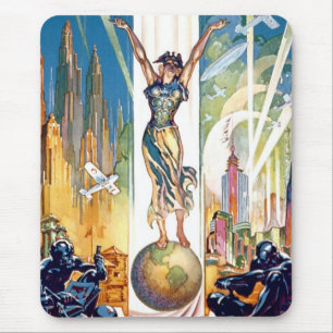 Chicago World's Fair 1933 - Vintage Retro Art Deco Mousepad