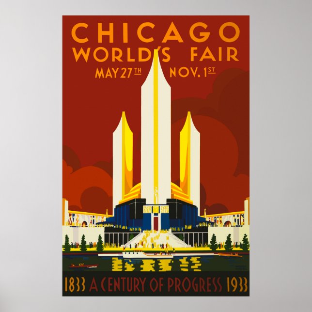 Chicago World's Fair Century of Progress 1933 Post Poster (Vorne)