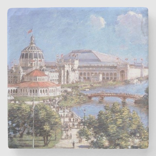 Chicago World's Fair (Columbian Exposition) Steinuntersetzer (Vorderseite)