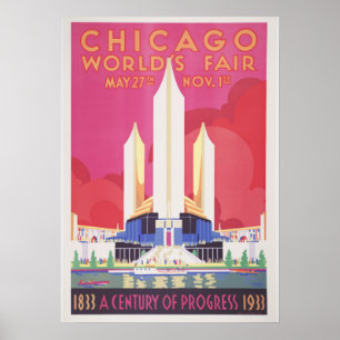 Chicago World's Fair Vintage Poster (28" x 20")