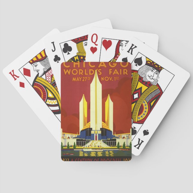 Chicago World's Messe. Ein Jahrhundert des Fortsch Spielkarten (Rückseite)