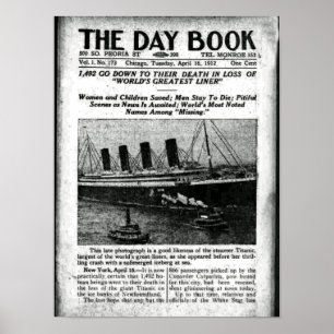 Chicago-Zeitung 16. April 1912 Titanic Poster