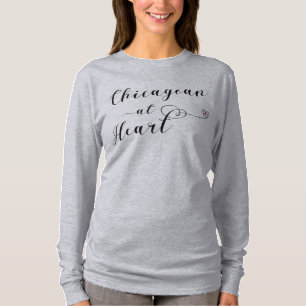Chicagoan At Heart T-Shirt, Chicago T-Shirt
