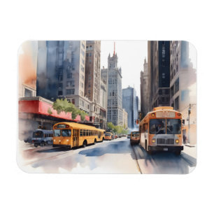 Chicagoer Aquarellkunst Magnet