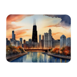 Chicagoer Aquarellkunst Magnet