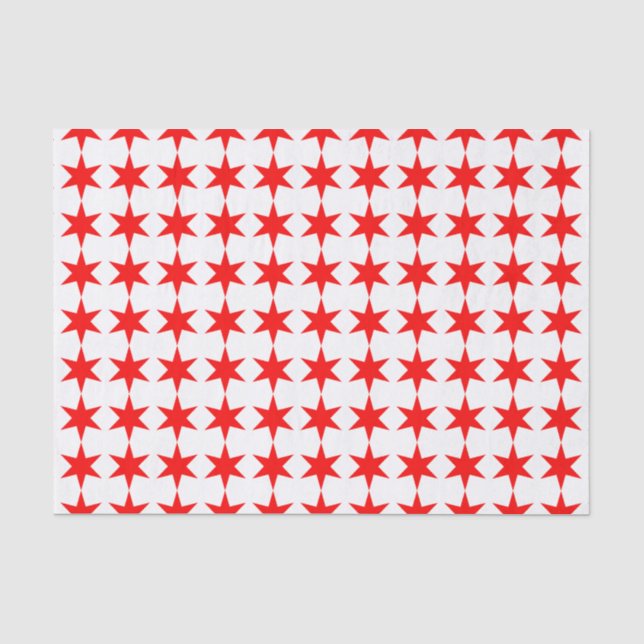 Chicagoer Flagge 6-Punkte-Star Seidenpapier (Vorderseite)