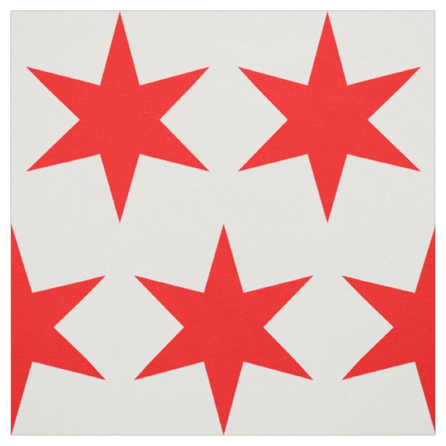 Chicagoer Flagge 6-Punkte-Star Stoff (Muster)