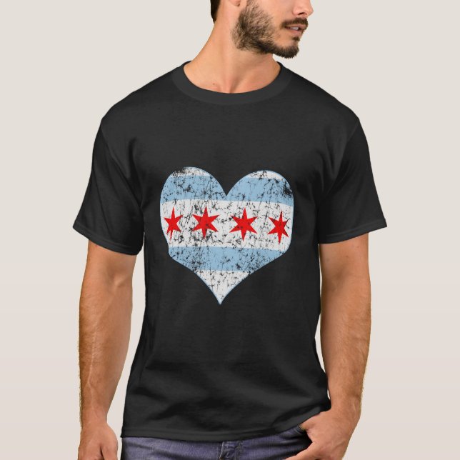Chicagoer Flagge Er verschwand T-Shirt (Vorderseite)