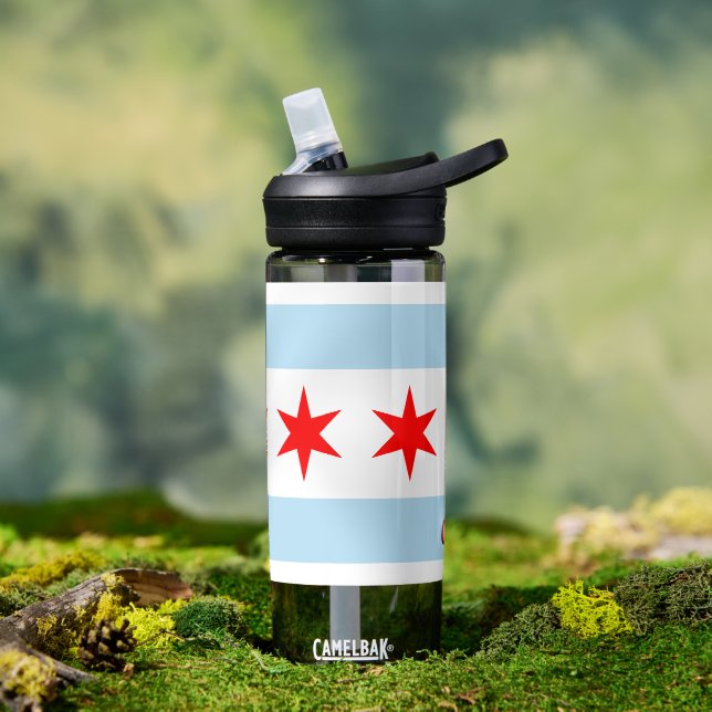 Chicagoer Flasche, patriotische Chicagoer Flagge Trinkflasche (Außenbereich)