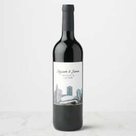 Chicagoer Gastgeschenk Hochzeit Personalisiert Weinetikett