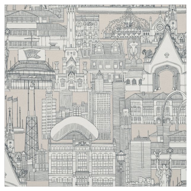 Chicagoer Schwarz-Beige Stoff (Muster)