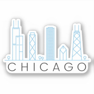 Chicagoer Skyline-Aufkleber Aufkleber