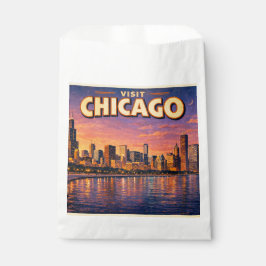 Chicagoer Skyline und Lake Michigan am Abend Geschenktütchen