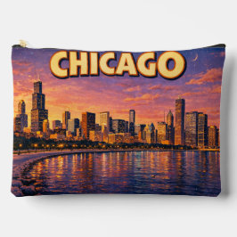 Chicagoer Skyline und Lake Michigan am Abend Zubehörtasche