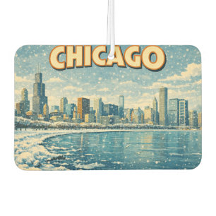 Chicagoer Skyline und Lake Michigan im Winter  Autolufterfrischer