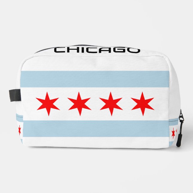 Chicagoer Stadtflagge personalisierte Toilettentas Waschbeutel (Vorderseite)