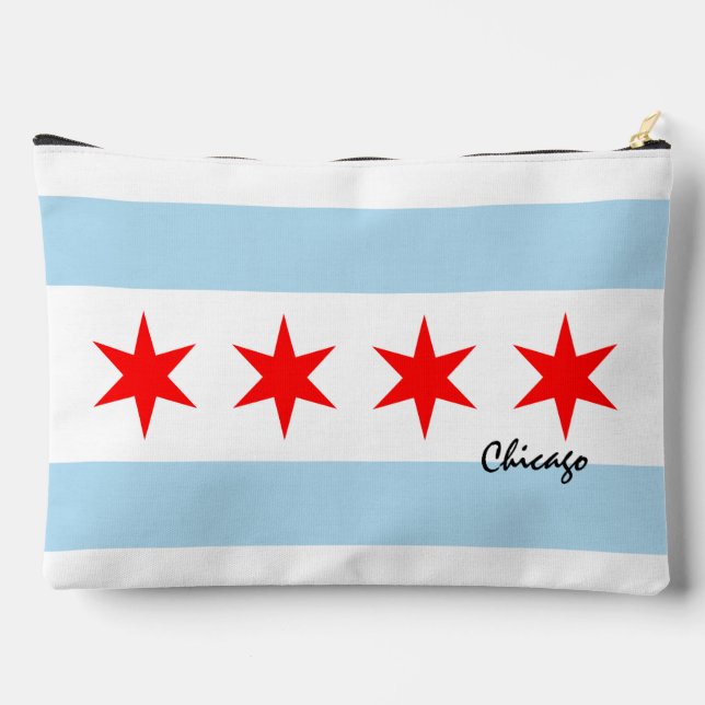 Chicagoer Tasche, Mode USA, Chicagoer Flagge Zubehörtasche (Rückseite)