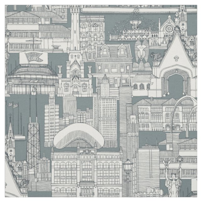 Chicagoer Toile, dunkelgrau Stoff (Muster)