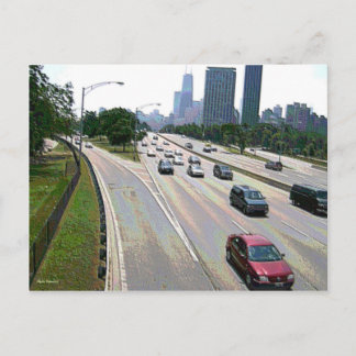 Chicagoer Verkehr in Sandstone Postkarte