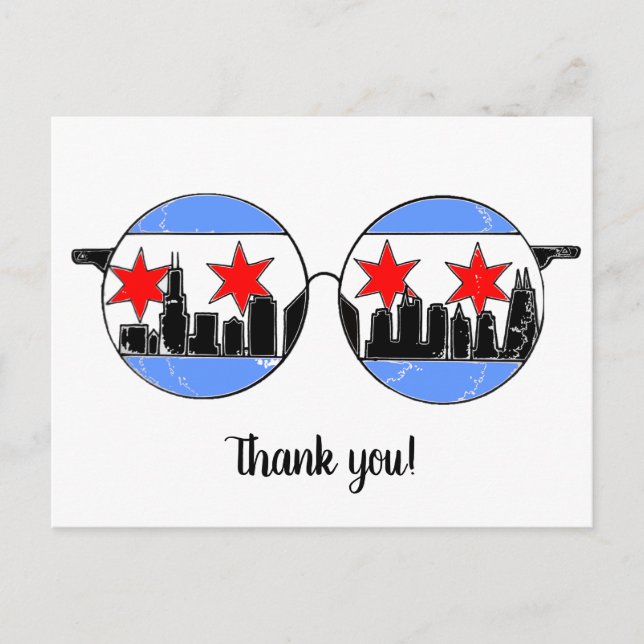 Chicagoggles danke Ihnen Postkarte (Vorderseite)