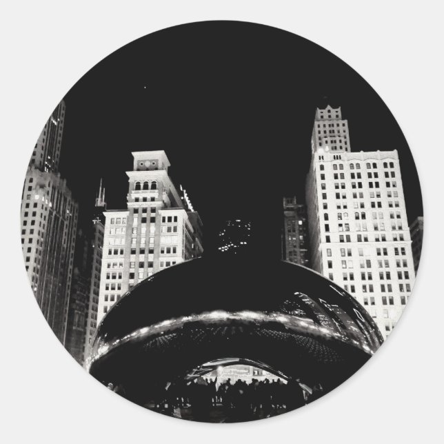 Chicagos Bean Runder Aufkleber (Vorderseite)