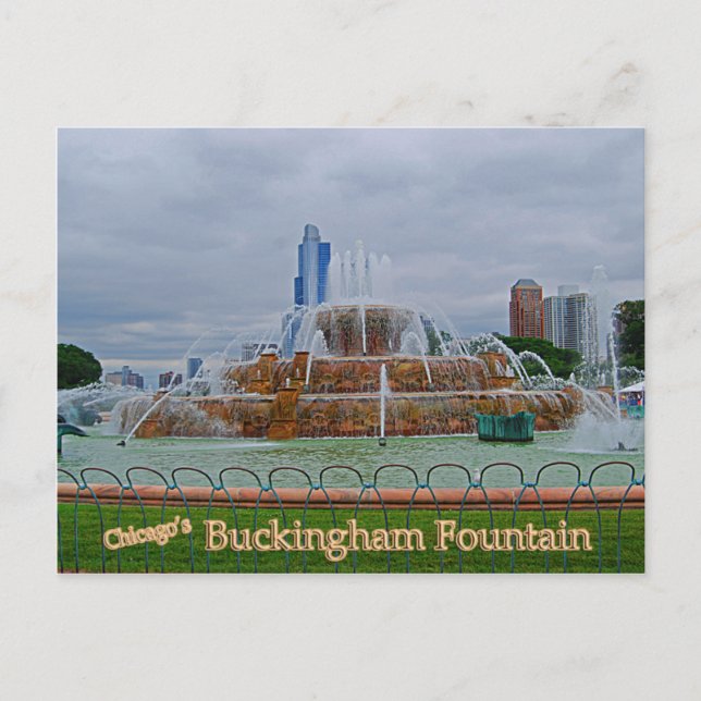 Chicagos Buckingham Fountain Postkarte (Vorderseite)