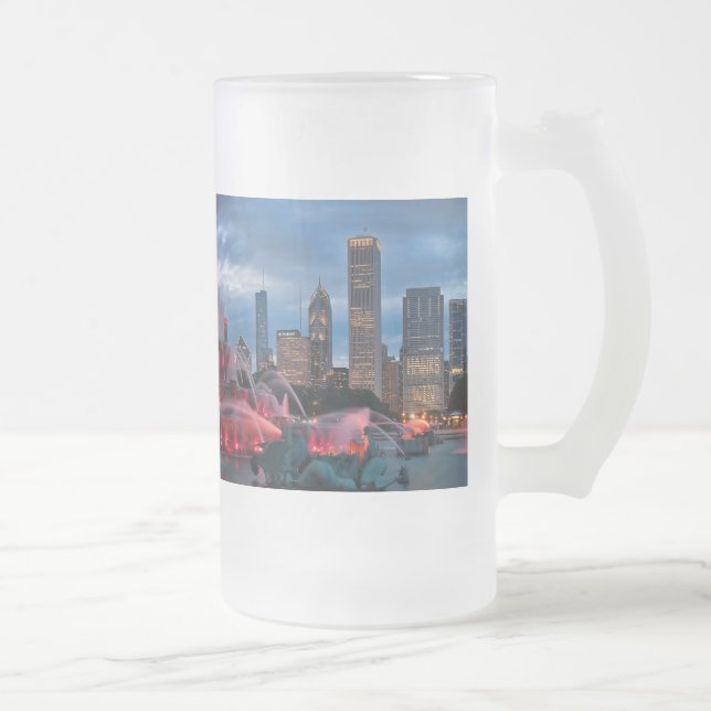 Chicagoskyline-Bier-Tasse Mattglas Bierglas (Rechts)
