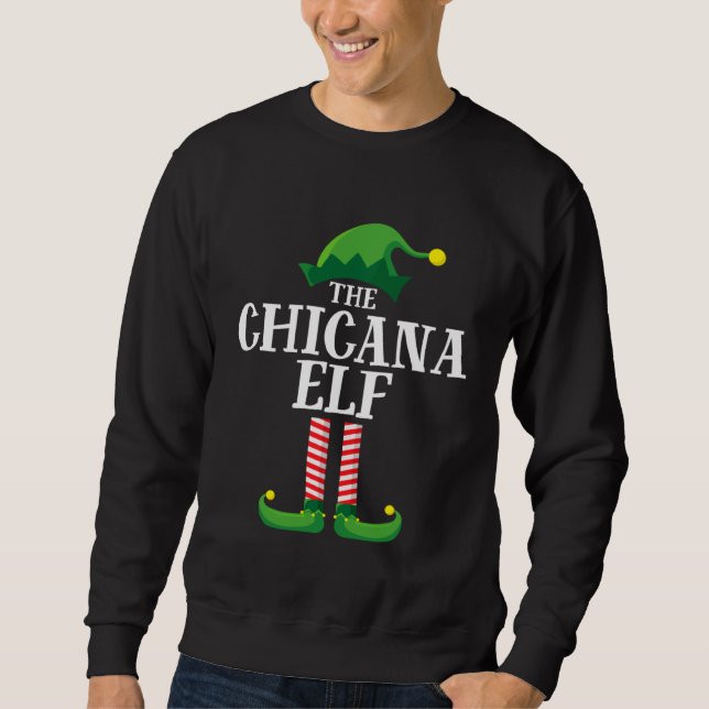 Chicana Elf Matching Family Group Christmas Party  Sweatshirt (Vorderseite)