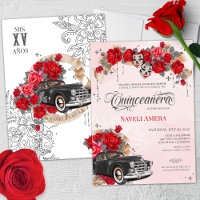 Chicana Lowrider Rote Rose Chola Quinceanera