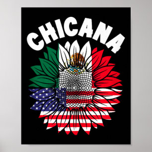 Chicana Mexican Stolz Flagge Mexiko Wurzeln Erbe T Poster