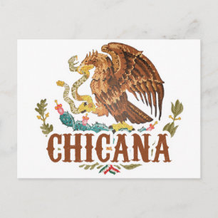 Chicana Mexiko-Wappen Postkarte