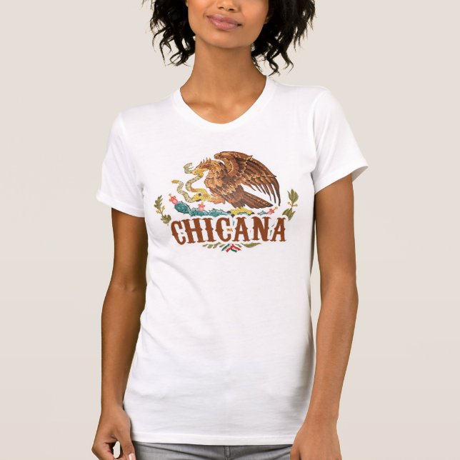 Chicana Mexiko Wappen T-Shirt (Vorderseite)