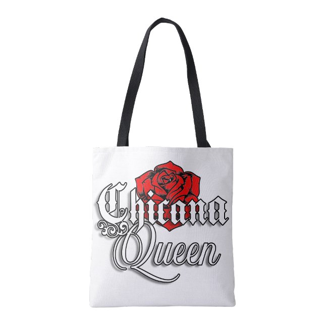 Chicana Queen Rote Rose Einkaufstasche Tasche (Chicana Queen Red Rose shopping tote bag)