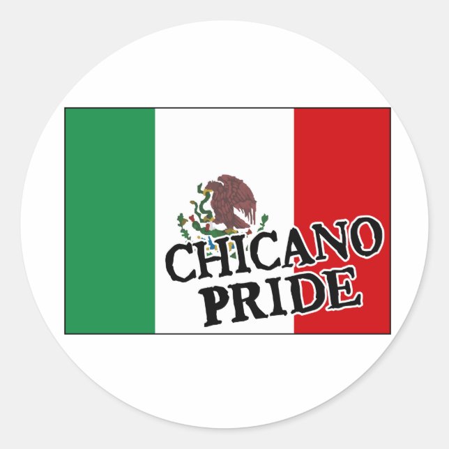 Chicano Pride Mexican Flag Runder Aufkleber (Vorderseite)