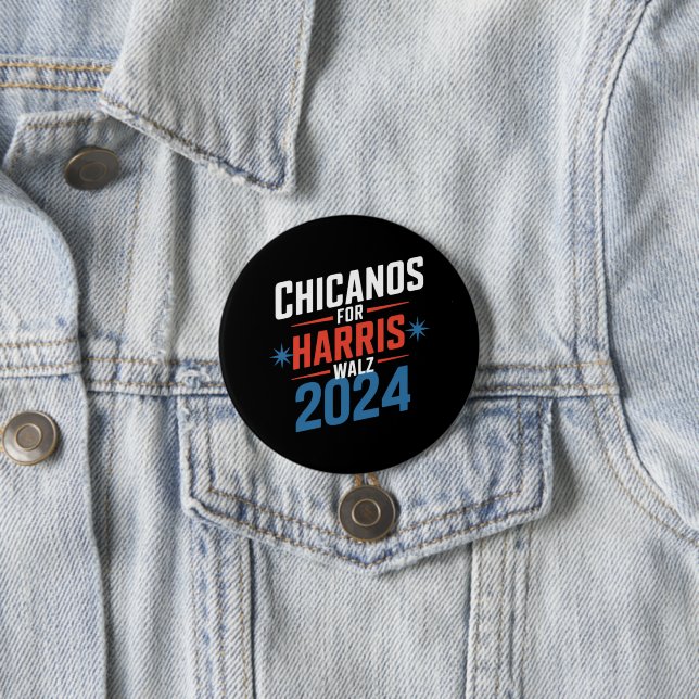 Chicanos für Harris Walz 2024 Präsident Button (Beispiel)