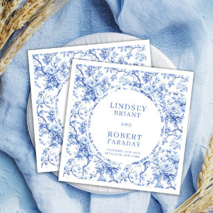 Chice tiefblaue Toile-Rosen individuell anpassbare Serviette