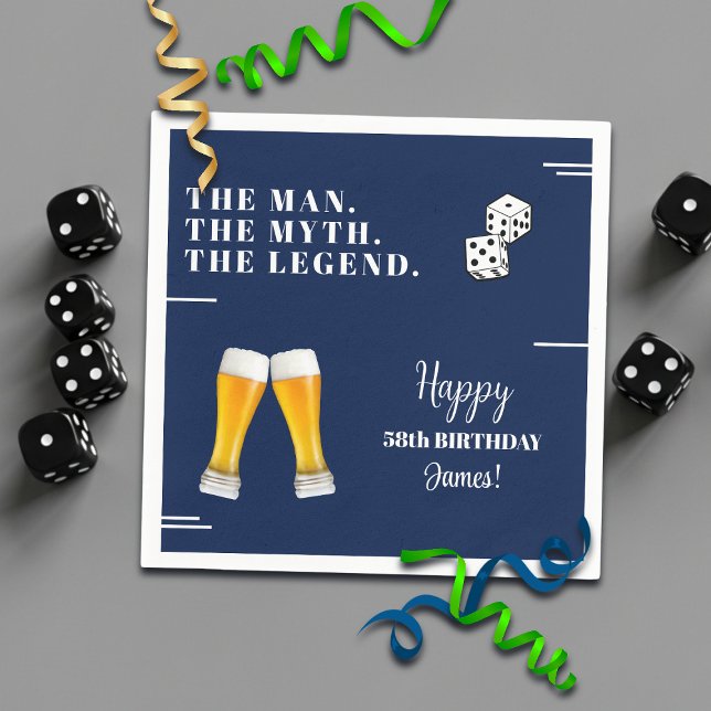 Chice Würfel Pints 58. Geburtstag Serviette (Von Creator hochgeladen)
