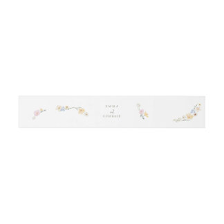Chich Pastel Blume Hochzeit Einladung Bauchband Einladungsbanderole