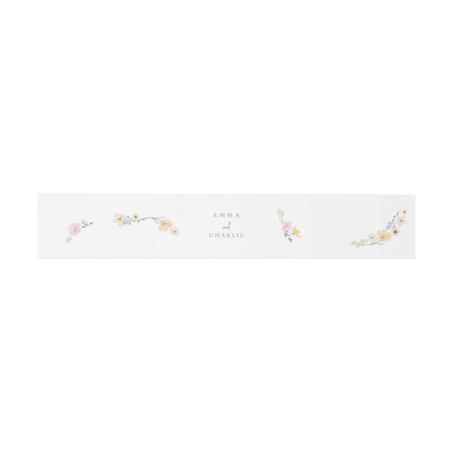 Chich Pastel Blume Hochzeit Einladung Bauchband Einladungsbanderole (Flach)