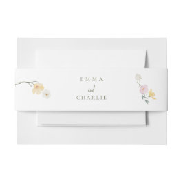 Chich Pastel Blume Hochzeit Einladung Bauchband Einladungsbanderole