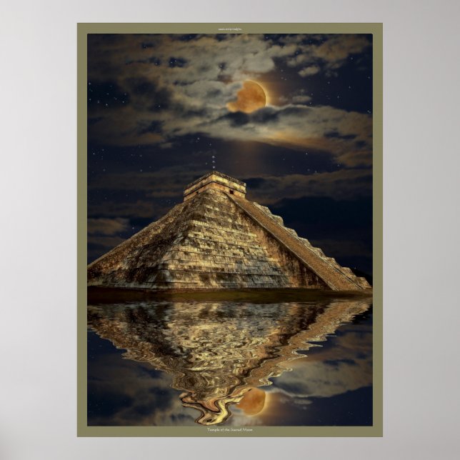 Chichen Itza Ancient Mayan Temple Art Poster (Vorne)