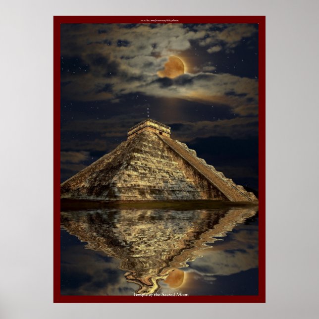 Chichen Itza Ancient Mayan Temple Art Poster (Vorne)