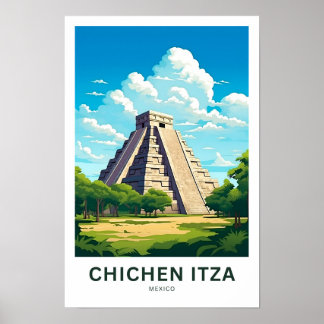 Chichen Itza Mexico Travel Print Poster